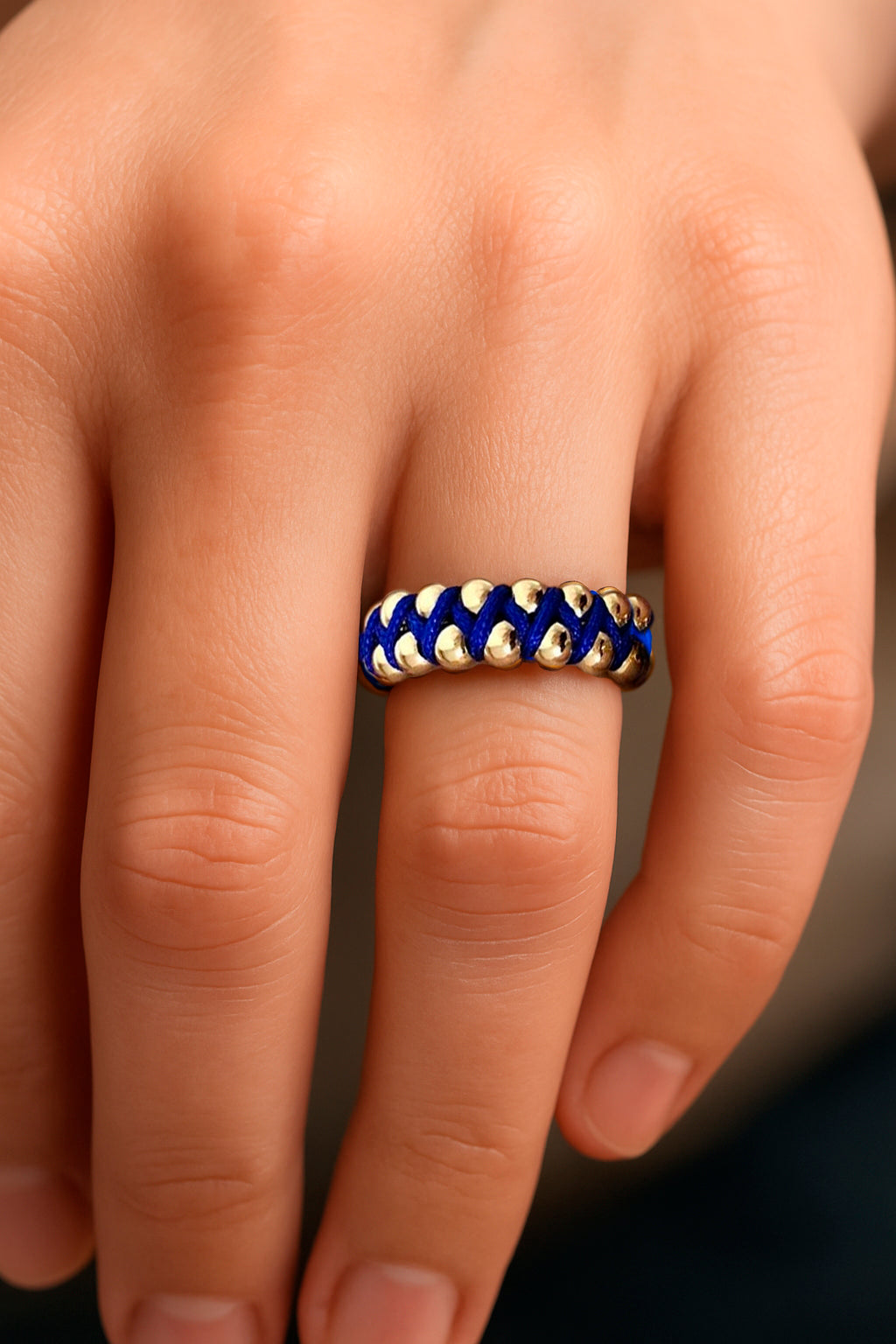Zig-Zag Braided Woven Gold Filled Ring