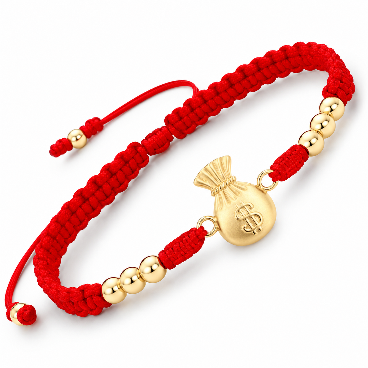 Money Bag Gold Filled Red String Bracelet