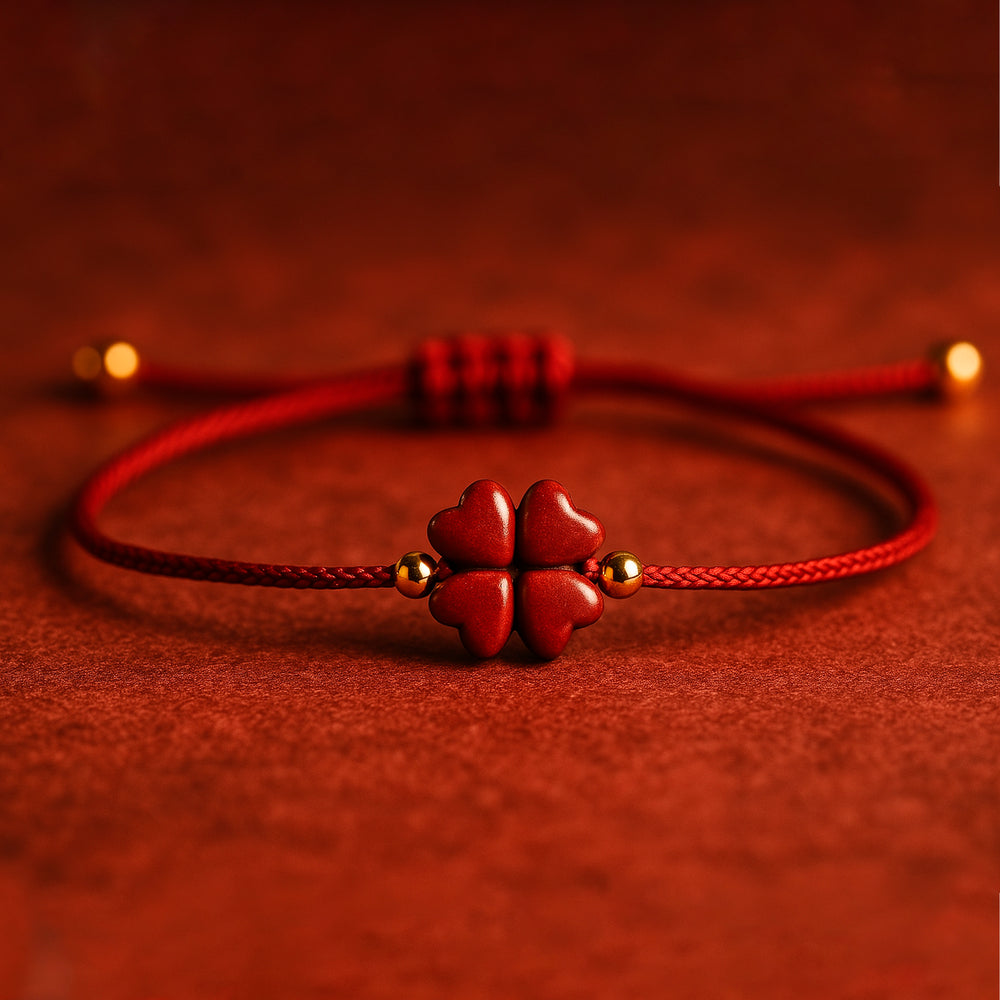 Cinnabar Clover Gold Filled Bead Bracelet