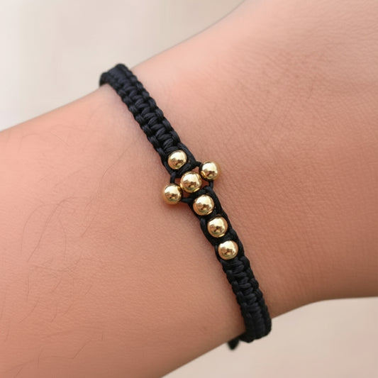 Gold Filled Bead Cross Bracelet
