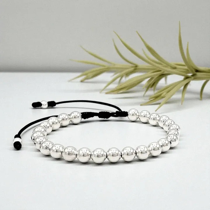 Continuous Sterling Silver Bead Bracelet