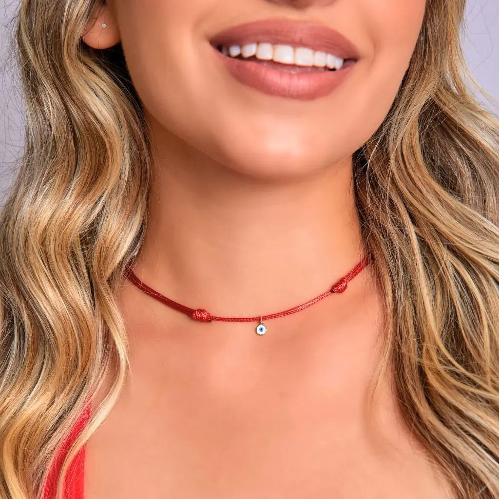 Braided Leather Choker with Saint Benedict Pendant