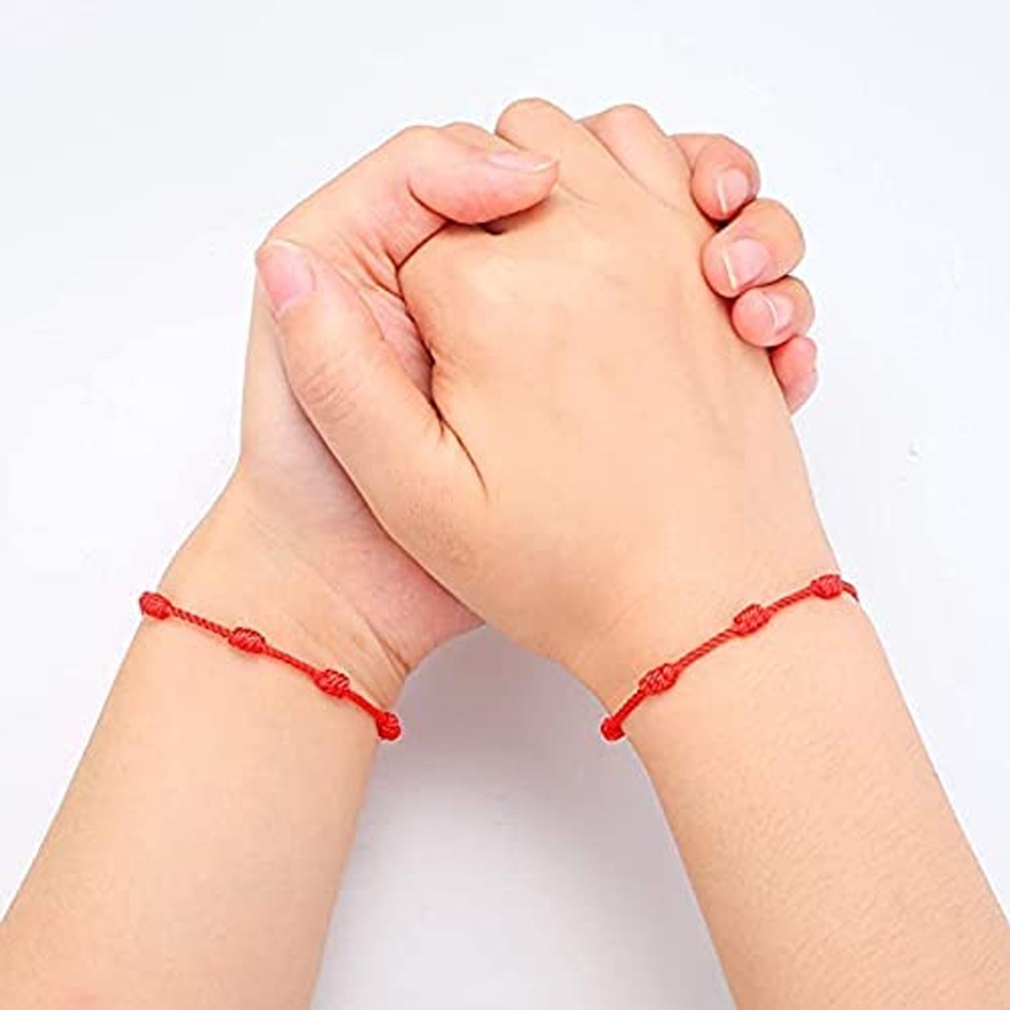 Matching 7 Knot Red String Couples Bracelets