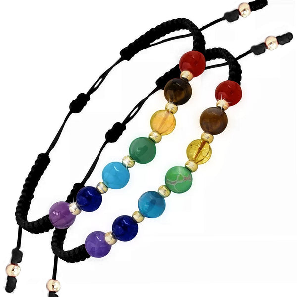7 Chakra Gold Filled & Natural Stone Bracelet