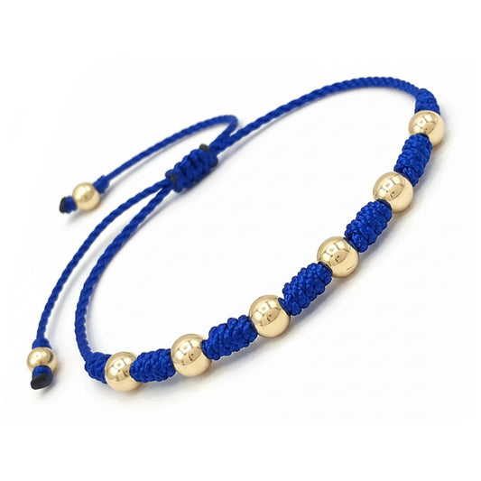 7 Knot Red String Bracelet with Large Gold Filled Beads – Protection & Good Luck