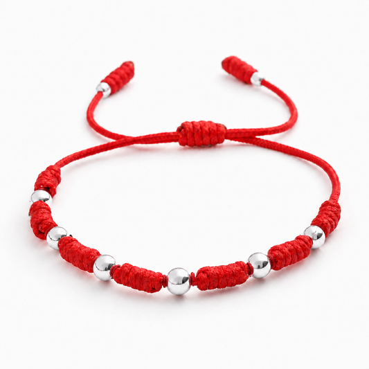 7-Knot Sterling Silver Large Bead Bracelet