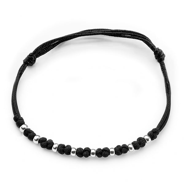 Sterling Silver Snake Weave Bead Bracelet (925)