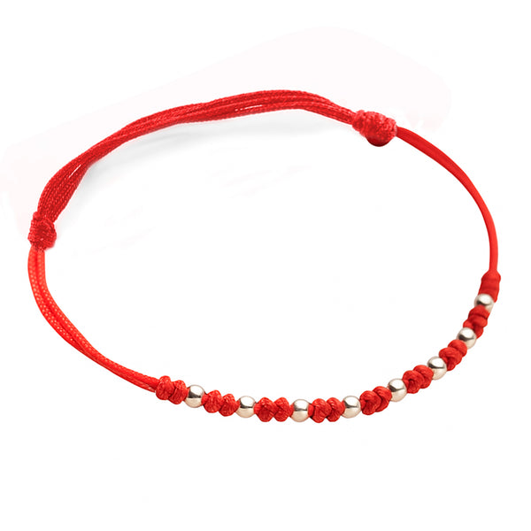 Sterling Silver Snake Weave Bead Bracelet (925)