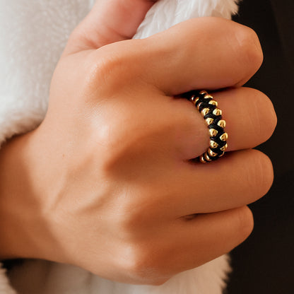 Zig-Zag Braided Woven Gold Filled Ring