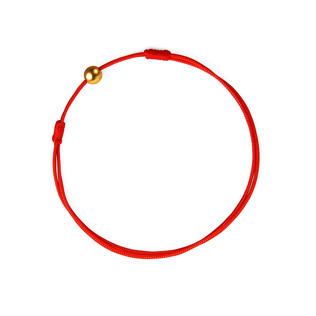 Red String of Fate Bracelet with Gold Filled Bead