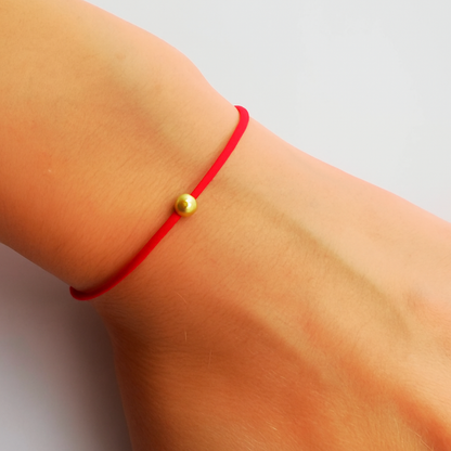 Red String of Fate Bracelet with Gold Filled Bead