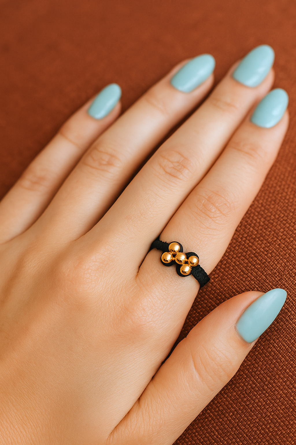 Braided Bow Butterfly Gold Filled Ring with Beads
