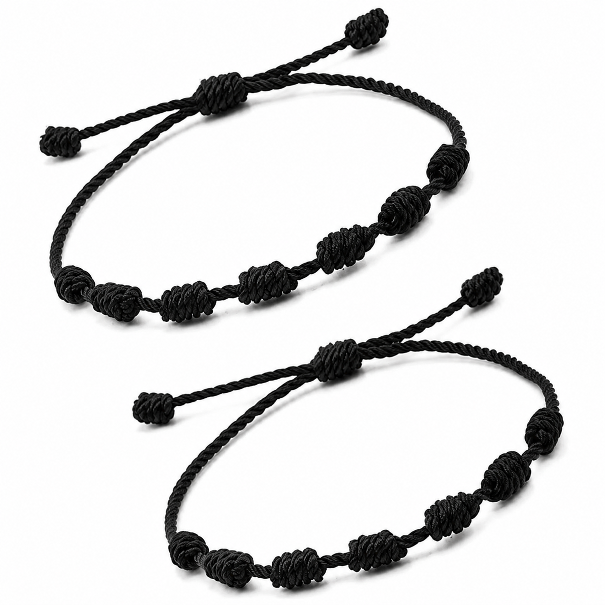 Matching 7 Knot Red String Couples Bracelets