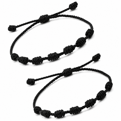 Matching 7 Knot Red String Couples Bracelets