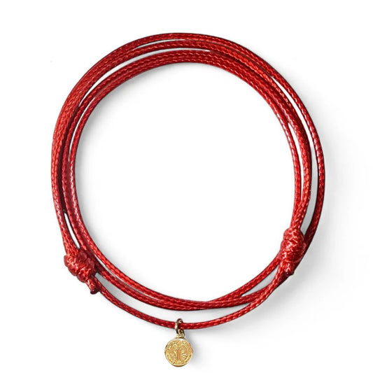 Braided Leather Choker with Saint Benedict Pendant