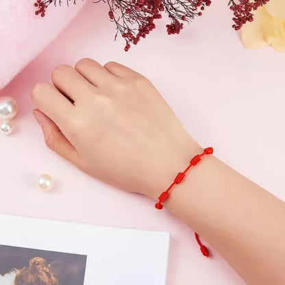 Matching 7 Knot Red String Couples Bracelets