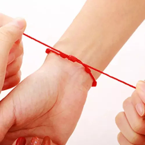 Matching 7 Knot Red String Couples Bracelets