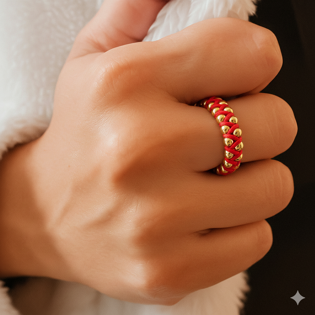 Zig-Zag Braided Woven Gold Filled Ring