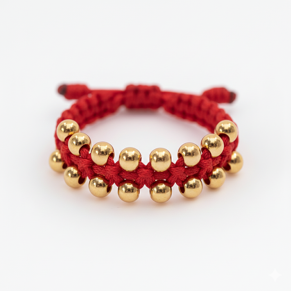 Woven Gold Filled Ring with Exposed Beads