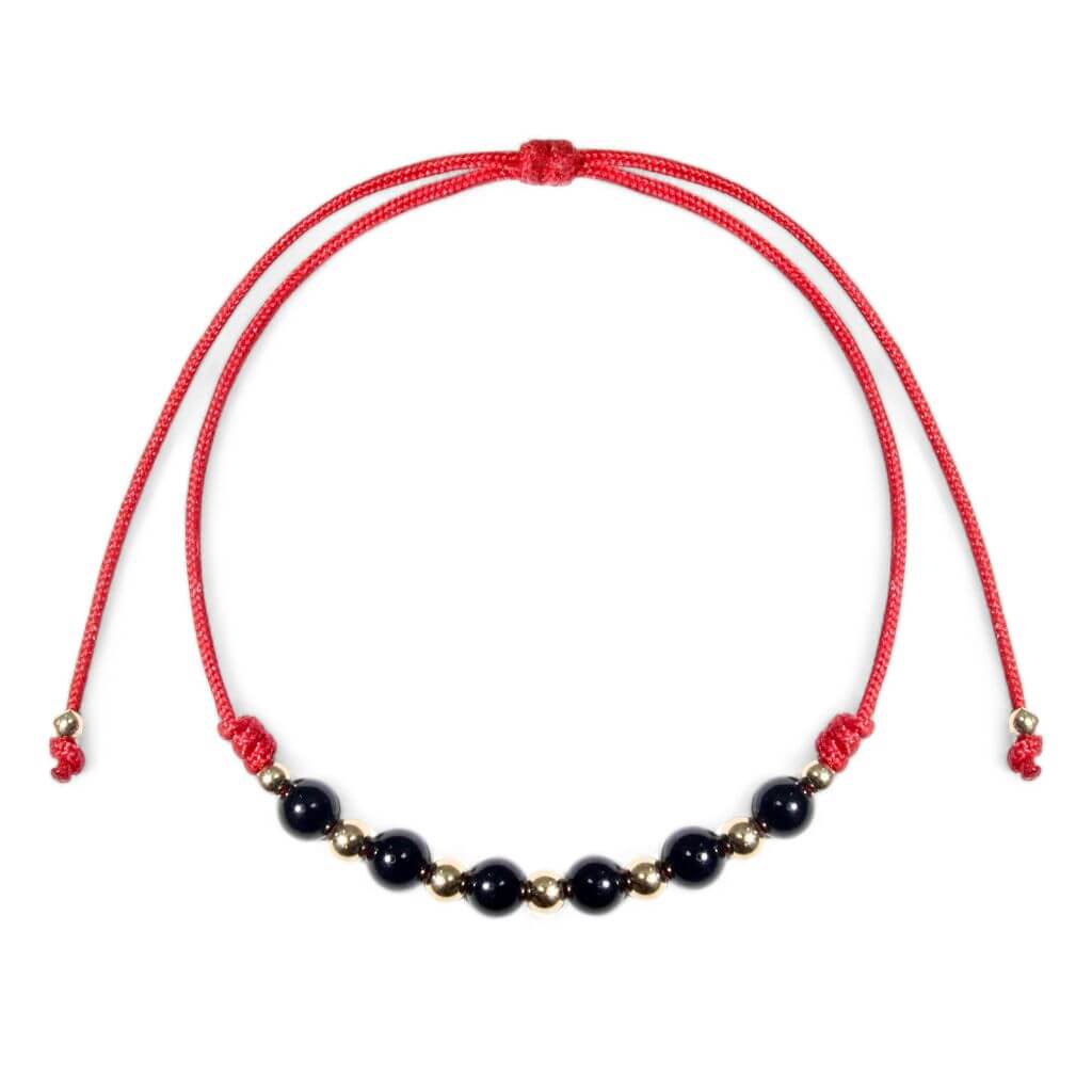 Subtle Intertwined Gold Filled & Onyx Bracelet