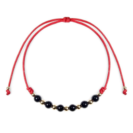 Subtle Intertwined Gold Filled & Onyx Bracelet