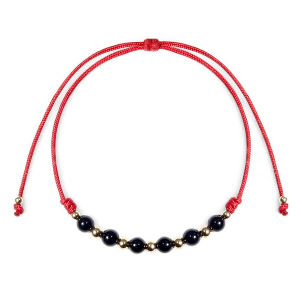 Subtle Intertwined Gold Filled & Onyx Bracelet
