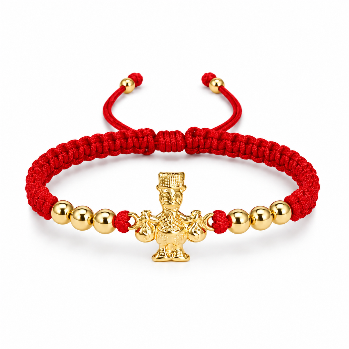 Lucky Money Duck Gold Filled Red String Bracelet