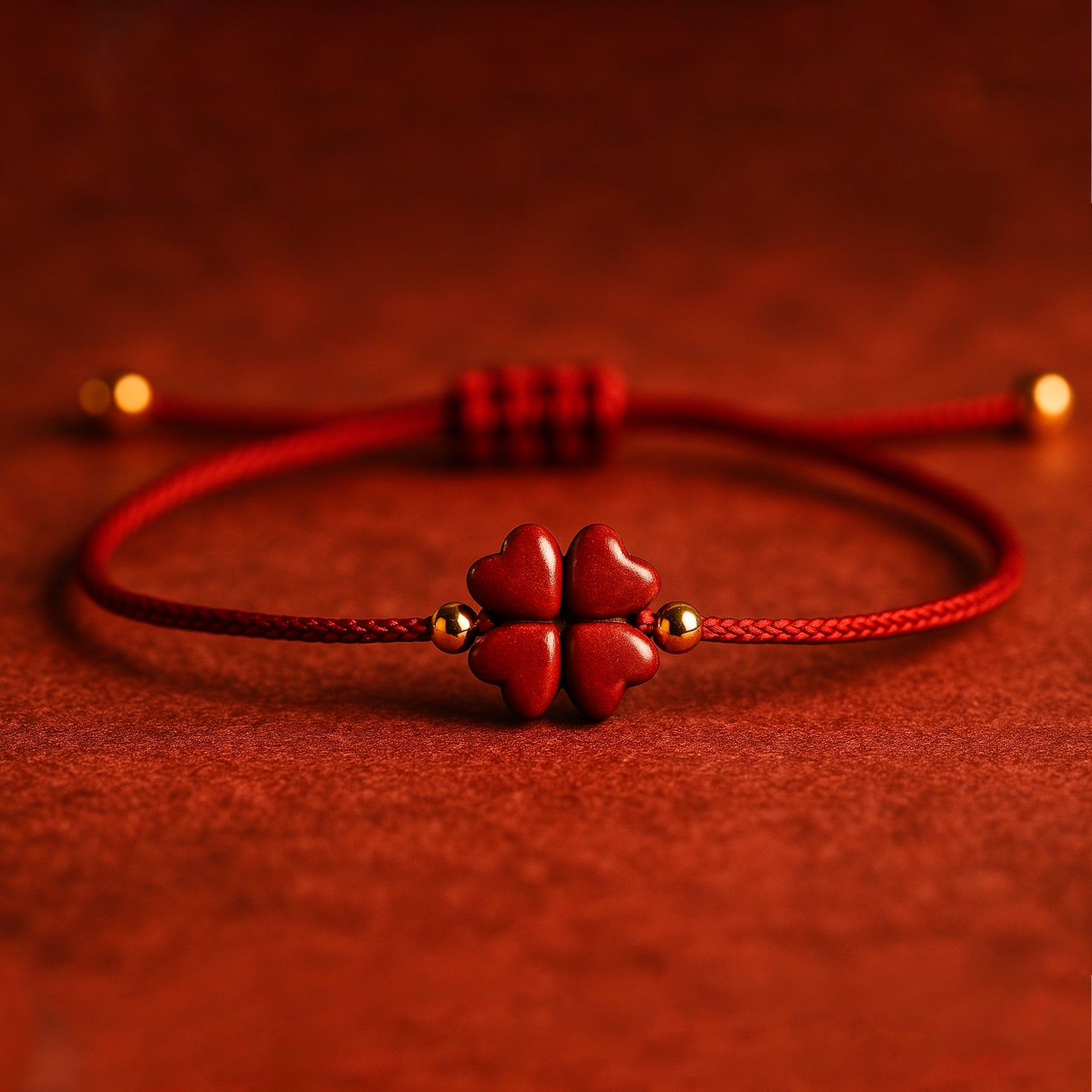 Cinnabar Clover Gold Filled Bead Bracelet