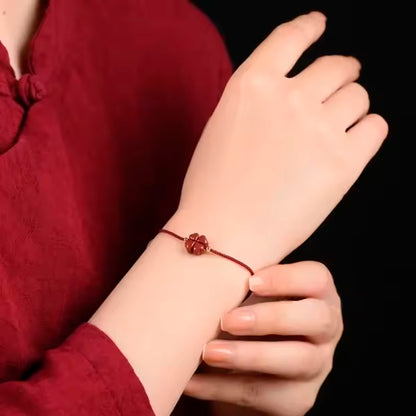 Cinnabar Clover Gold Filled Bead Bracelet