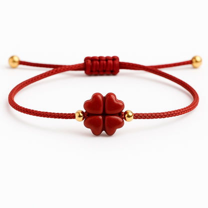 Cinnabar Clover Gold Filled Bead Bracelet