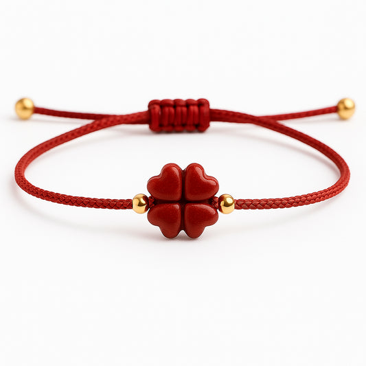 Cinnabar Clover Gold Filled Bead Bracelet