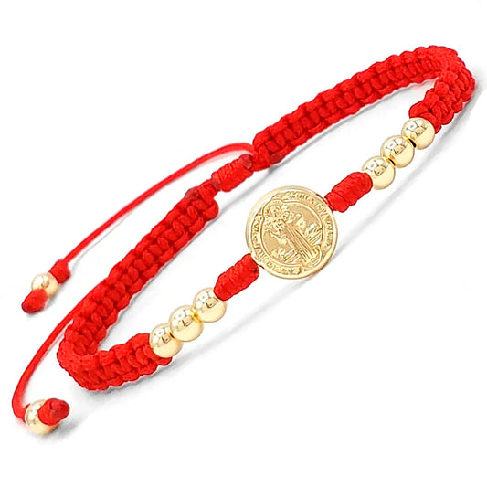 Saint Benedict Large Medal Gold Filled Bracelet