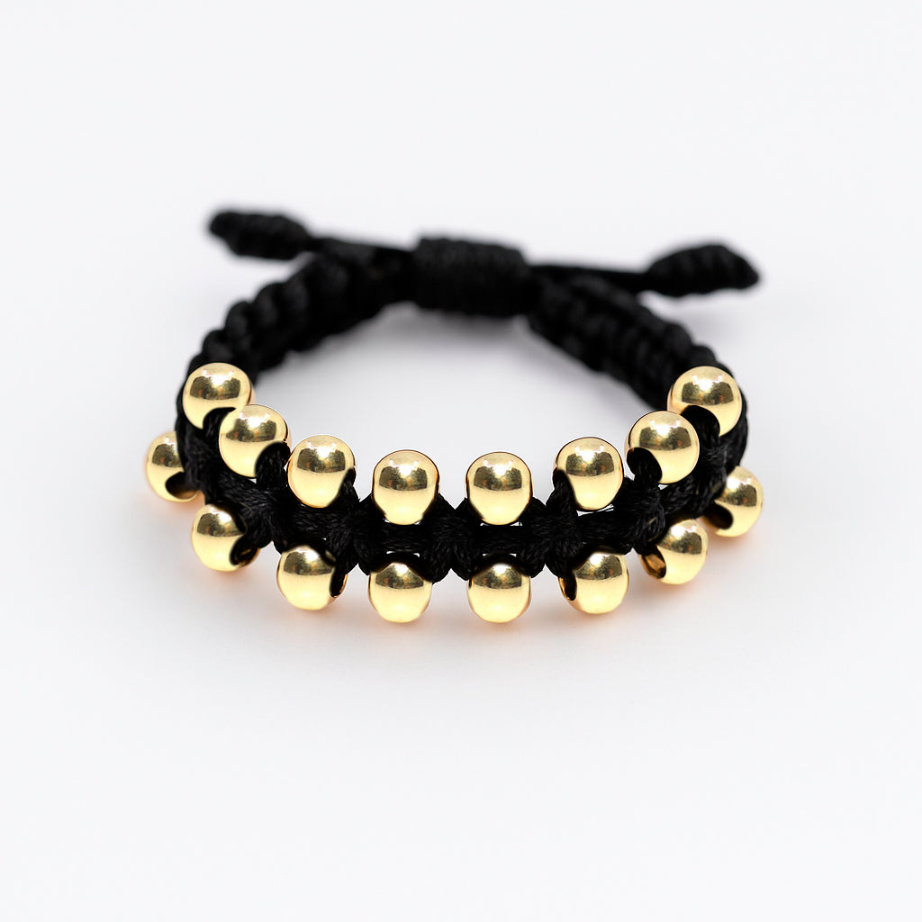 Woven Gold Filled Ring with Exposed Beads