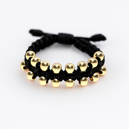 Woven Gold Filled Ring with Exposed Beads