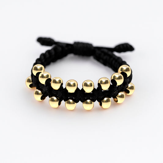 Woven Gold Filled Ring with Exposed Beads