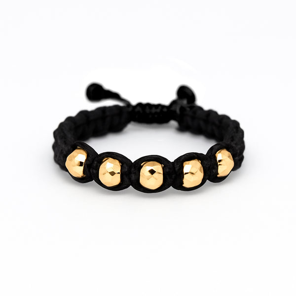 Braided Woven Gold Filled Ring with Bead Detail