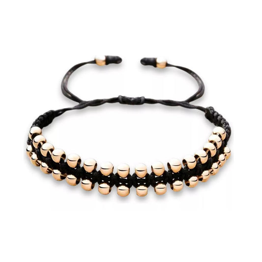 Braided Woven Gold Filled Bracelet with Exposed Beads