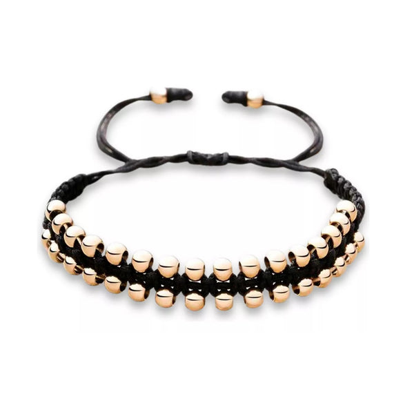 Braided Woven Gold Filled Bracelet with Exposed Beads