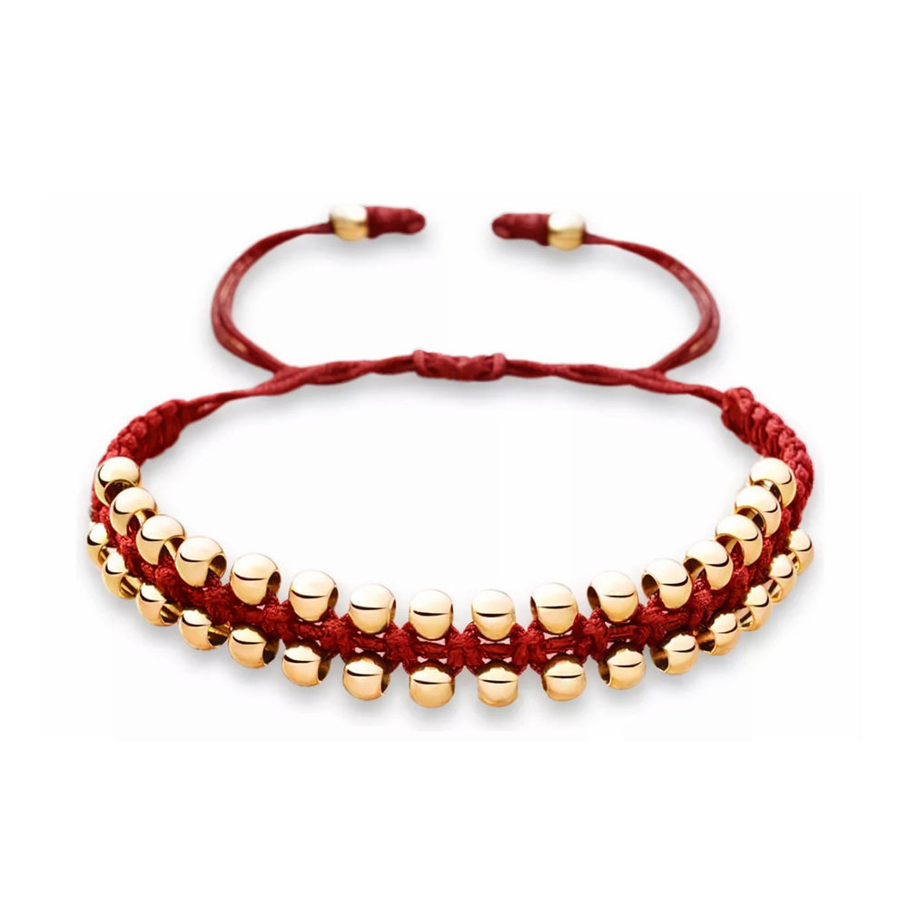 Braided Woven Gold Filled Bracelet with Exposed Beads
