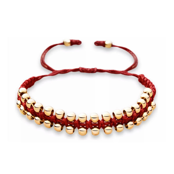 Braided Woven Gold Filled Bracelet with Exposed Beads