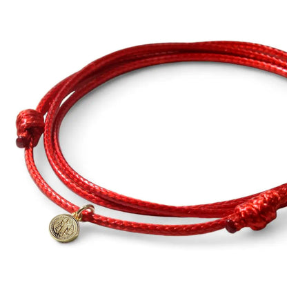 Braided Leather Choker with Saint Benedict Pendant