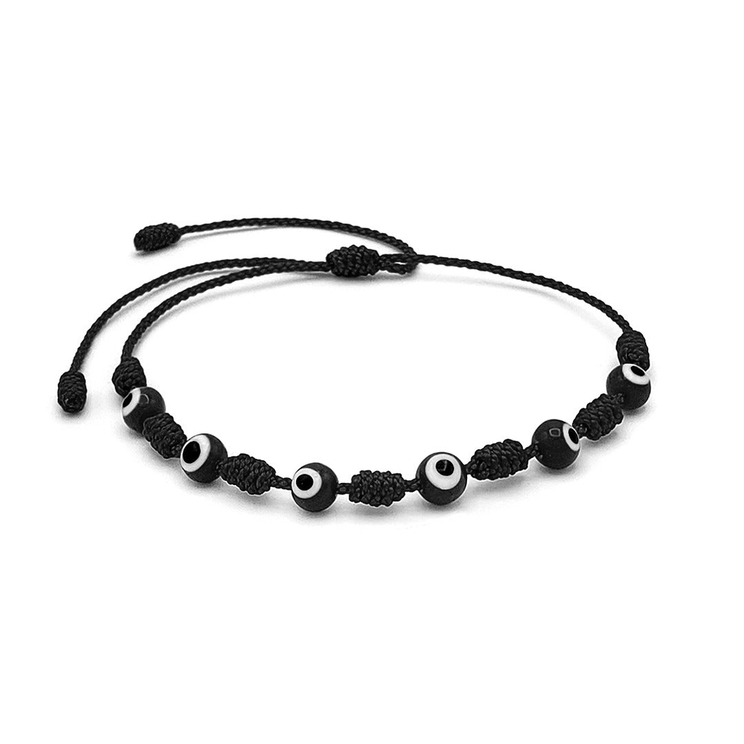 7 Knot Red String Bracelet with Evil Eye Charm – Protection & Good Luck