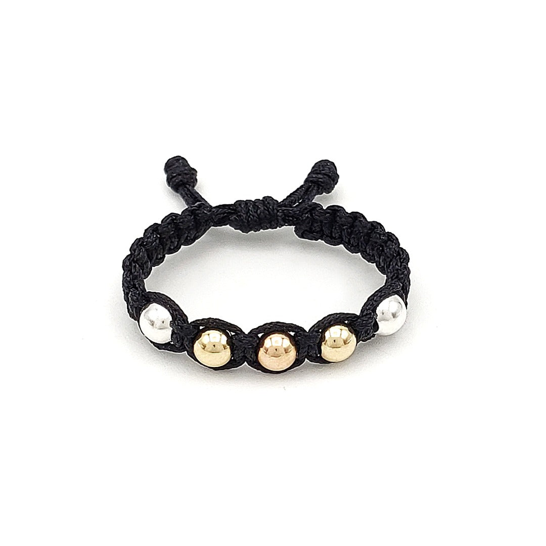 Interwoven Gold Filled & Sterling Silver Bracelet – Three-Tone Elegant Design