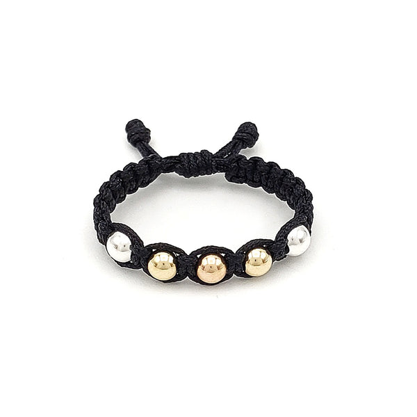Interwoven Gold Filled & Sterling Silver Bracelet – Three-Tone Elegant Design