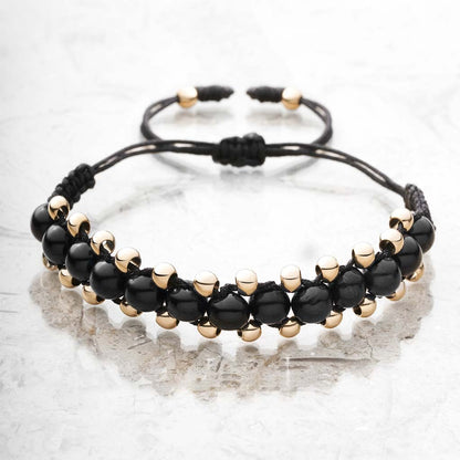 Triple Strand Braided Gold Filled & Quartz Bracelet
