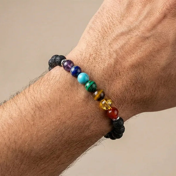 Adjustable Woven 7 Chakra Natural Stone Bracelet