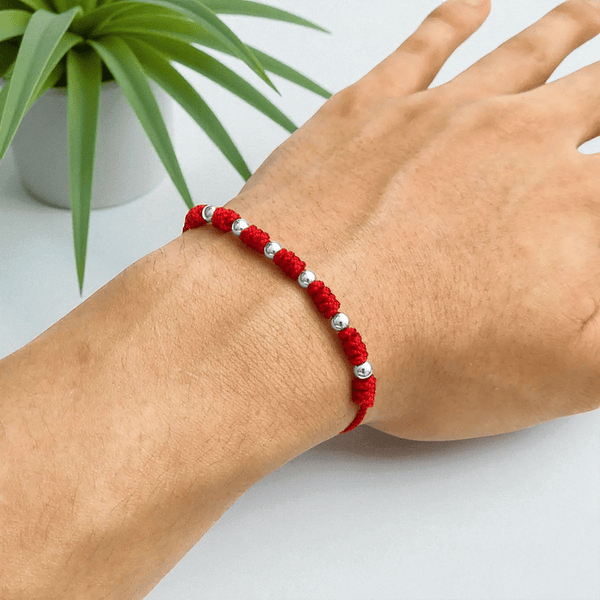 7-Knot Sterling Silver Bead Bracelet