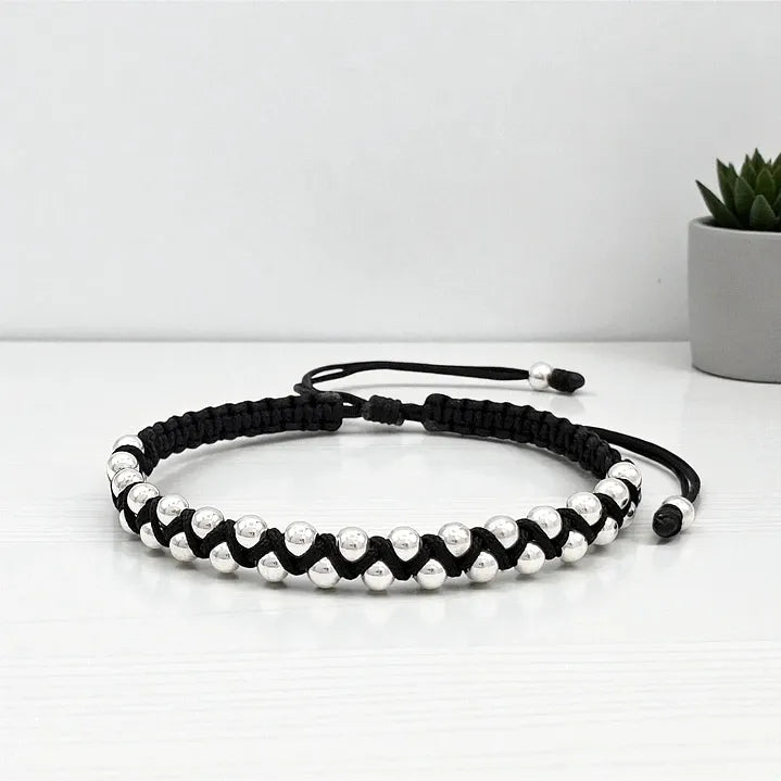 Zig-Zag Braided Sterling Silver Bracelet