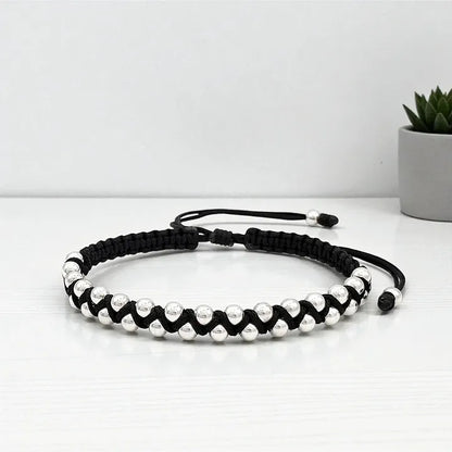 Zig-Zag Braided Sterling Silver Bracelet