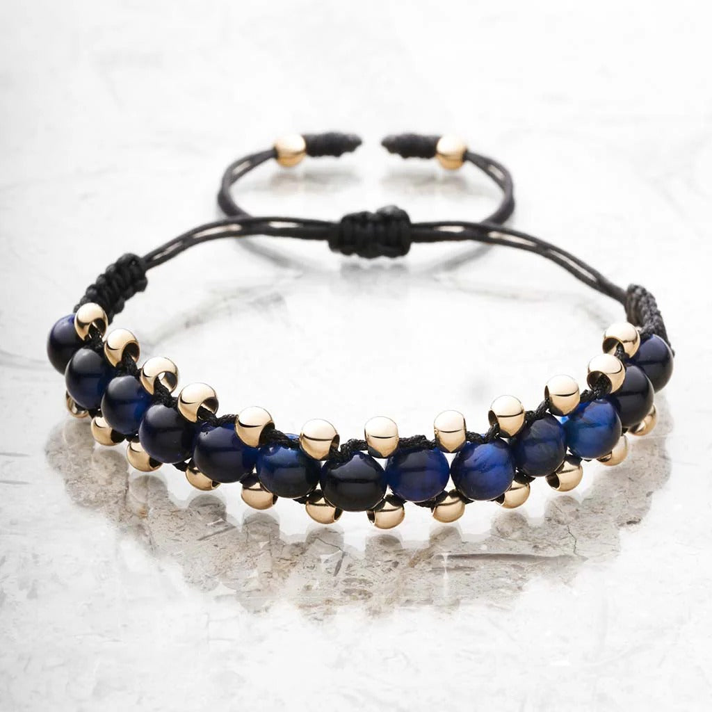 Triple Strand Braided Gold Filled & Quartz Bracelet